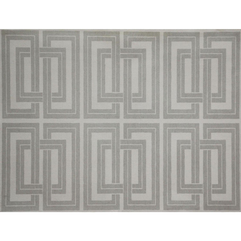 Papier peint géométrique Candice Olson, Argent/blanc