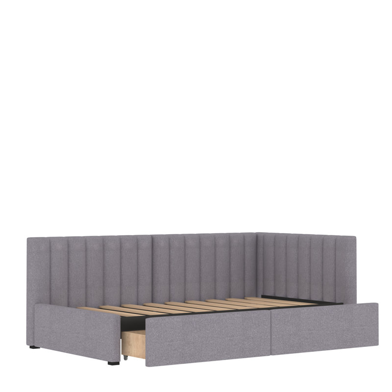 Jordyne Upholstered Linen Daybed, Gray