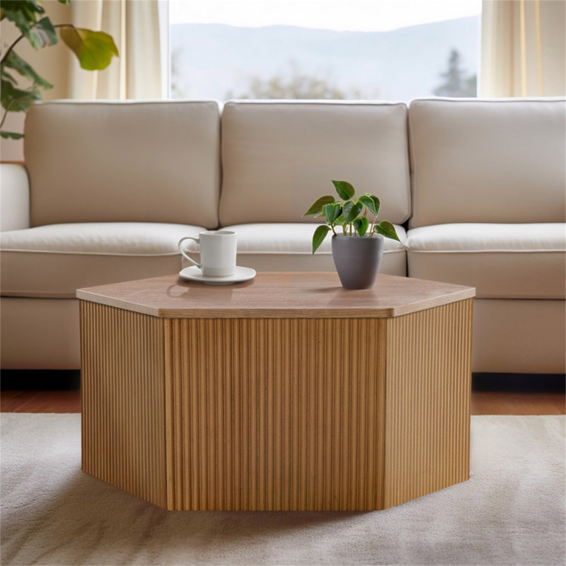 Table basse cannelée