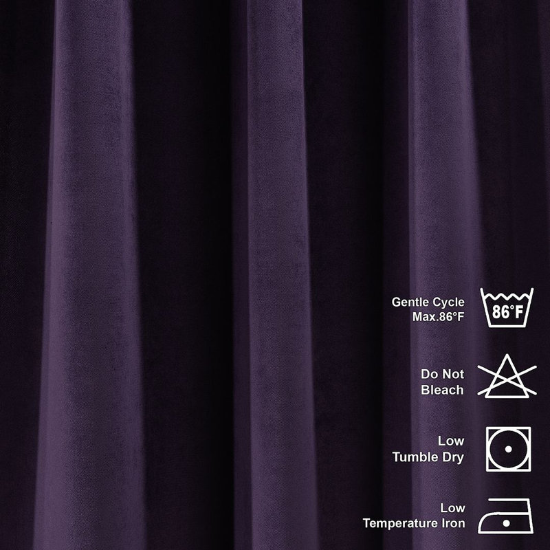 Room Darkening Single Curtain Panel, 190cm Width x 265cm Drop, Violet