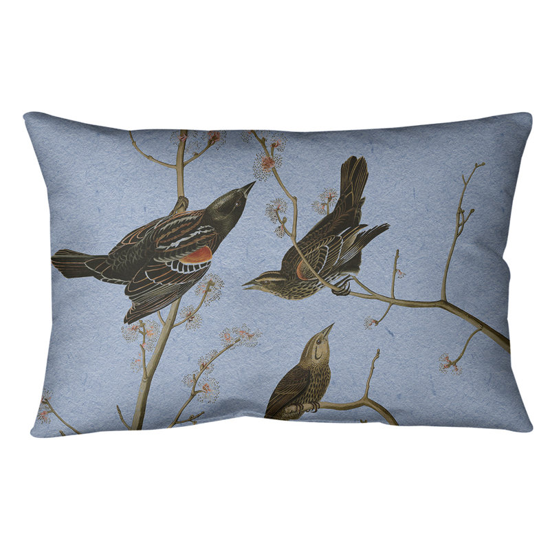 Coussin lombaire à oreilles starling, Bleu, Simili suède