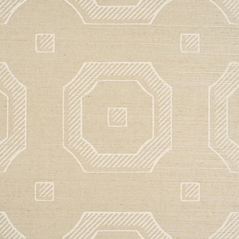 Beveled Frame Geometric Paper Wallpaper Roll, Oyster