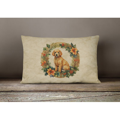 Christmas Flowers Frame Outdoor Throw Pillow