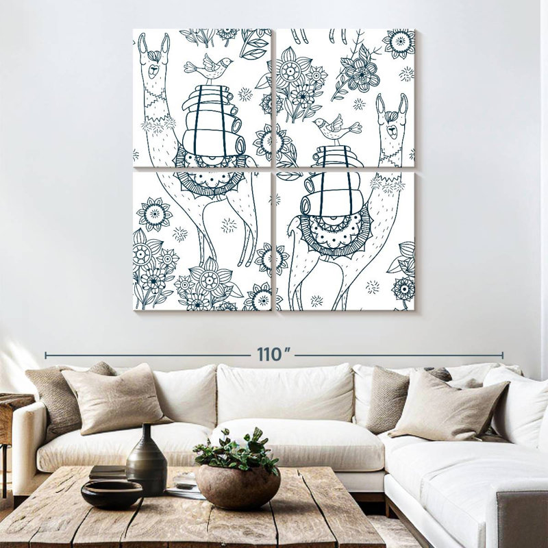 Brampt Llamas And Friends, 74'' H x 74'' W