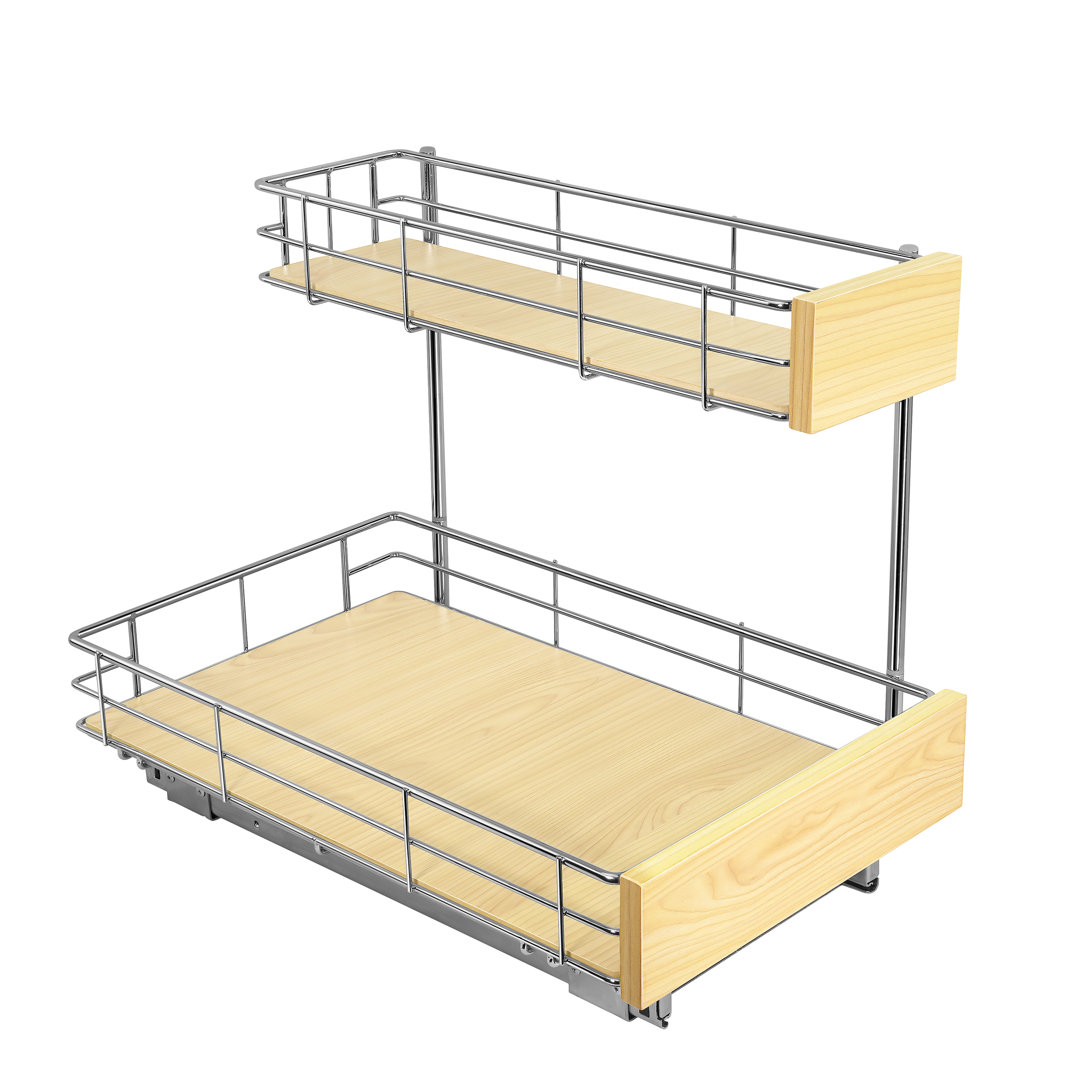 LYNK PROFESSIONAL® Select™ Slide Out Under Sink Kitchen Cabinet Organizer 11.5"W x 18"D, Wood LYNK PROFESSIONAL