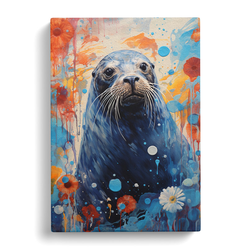 Seal Seal Seal Art Informel Art - Wrapped Canvas, 76cm H x 50cm W x 3cm D