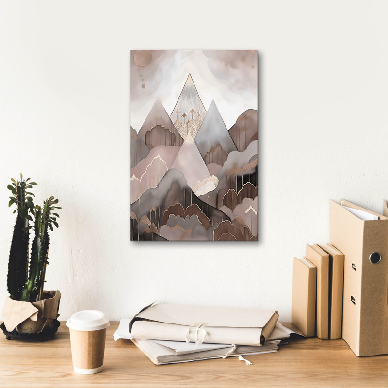 Art mural sur toile Millwood Pines «Boho Mountain 6» par Petals Prints Design, H 18 po x l 12 po x P 0,75 po