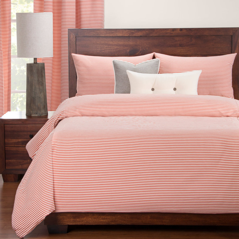 Striped Duvet Cover, Pink, California King Duvet Cover + 2 Pillow Cases