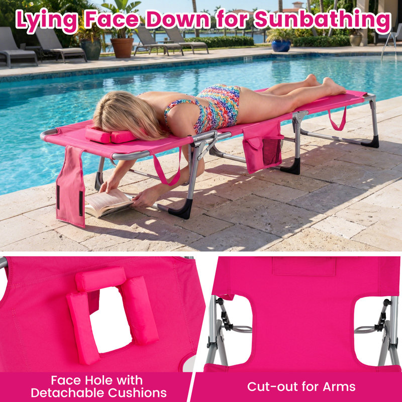 Nobuyuki Outdoor Metal Chaise Lounge