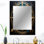 Or et bleu sarcelle fleurs 3D ancien sceau II - Botanicals unique miroir décoratif mural, grand miroir moderne, art imprimé en métal
