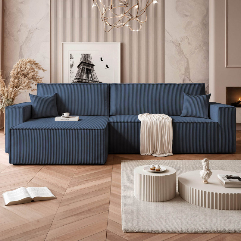 4 Seater Sofa Bed, Blue