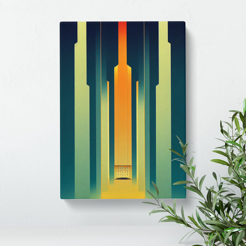 City Architecture Art Deco No.3 Skyscraper - Wrapped Canvas, 50cm H x 35cm W