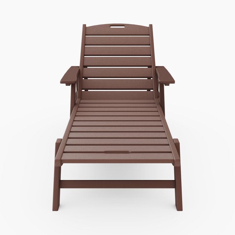 Chaise longue à dossier réglable Clairan, Brun pacane