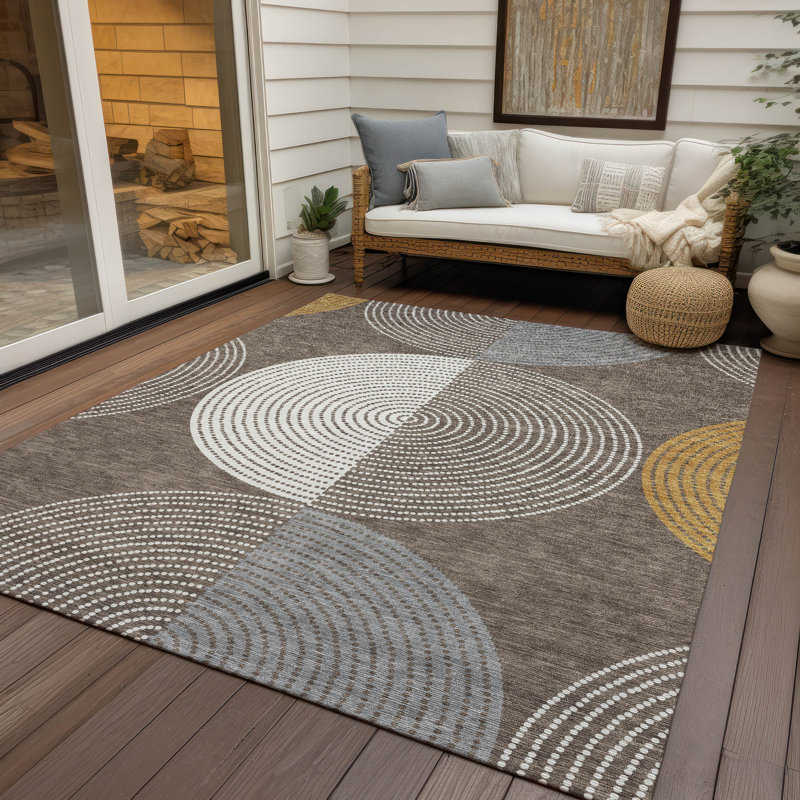 Machine Washable Indoor/Outdoor Jenning ACN2281 Geometric Rug, Rectangle 10' x 14'