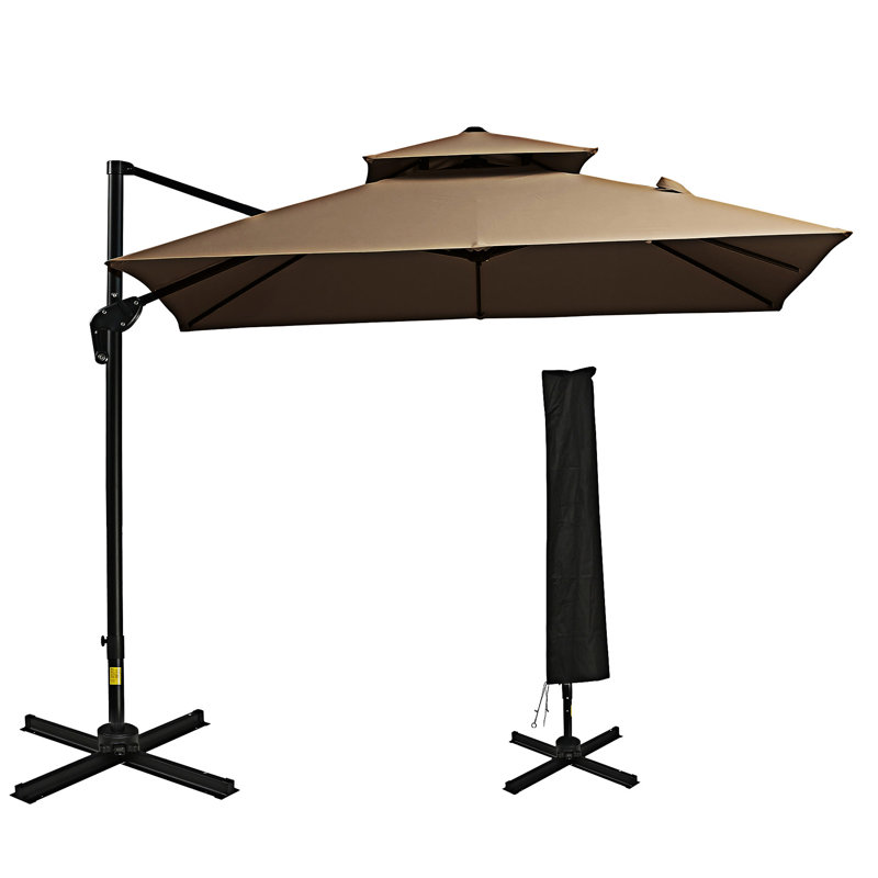 Parasol de patio extérieur avec base, L 3,92 po x P 3,92 po, Acier