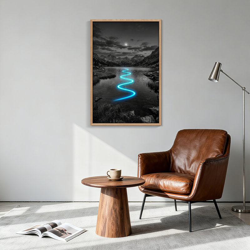 Ensemble de 1 tableau sur toile « Rivière bleue », H 48 po x l 32 po, Naturel