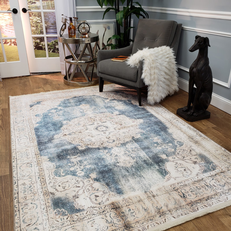 Covin Chenille Oriental Indoor Rug, Rectangle 5'3" x 7'7"