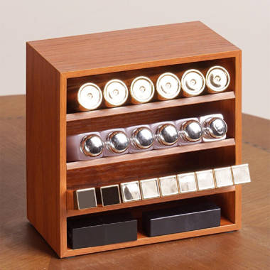 Umber Rea Wood 4 Compartment Makeup Organizer