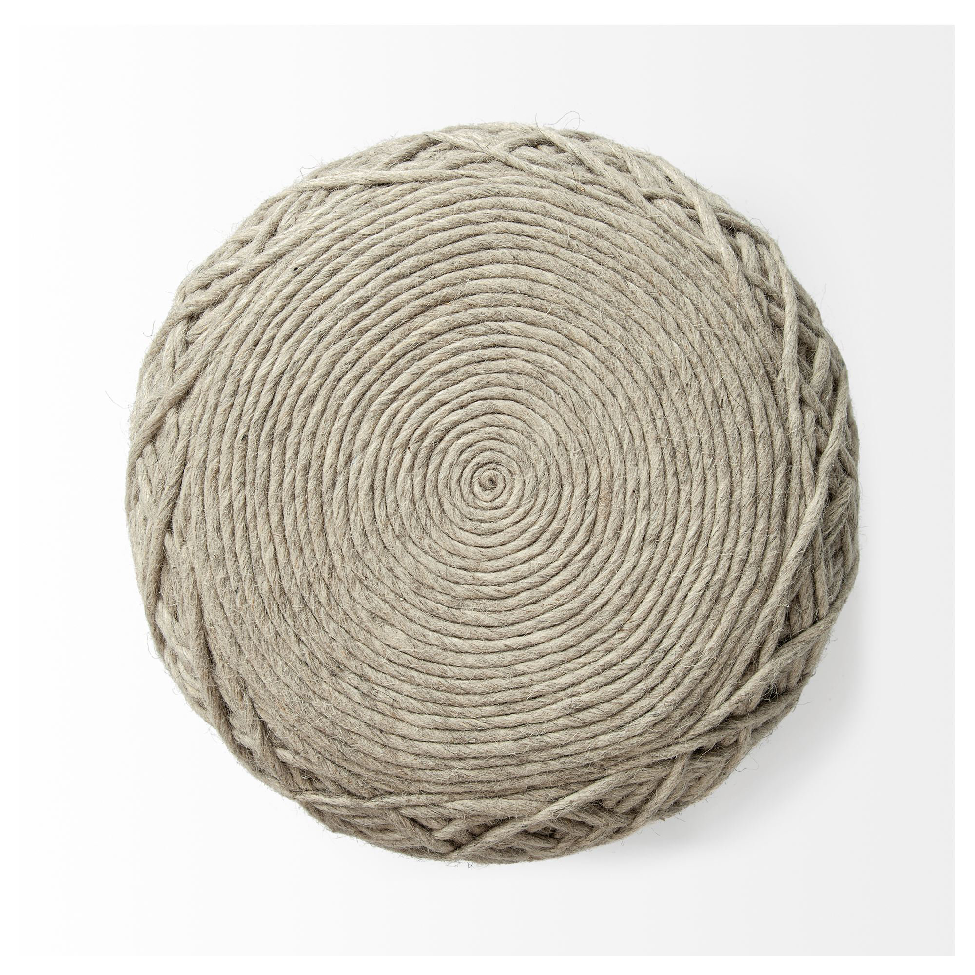 Rudolph Upholstered Pouf, Cream