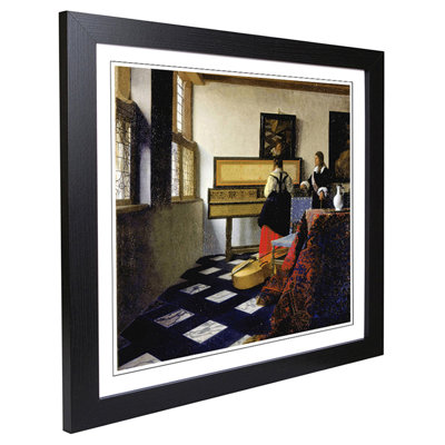The Music Lesson by Johannes Vermeer - Framed Print