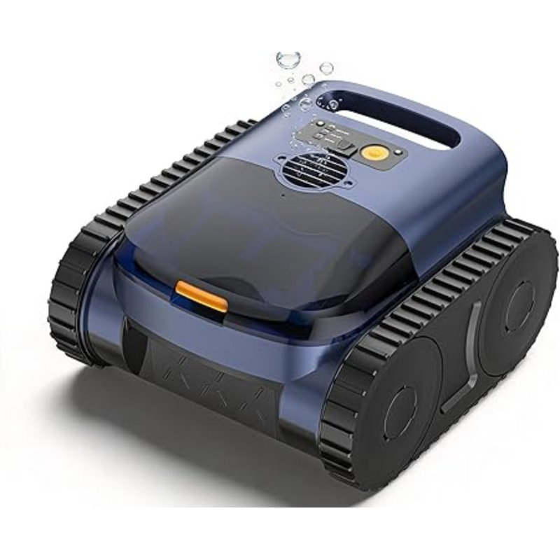 Aspirateur de piscine pour piscine creusée et hors-terre, nettoyeur de piscine sans fil avec navigation intelligente, auto-stationnement, indicateur à DEL, robot de nettoyage de mur et de ligne de flottaison jusqu'à 2150 pieds carrés