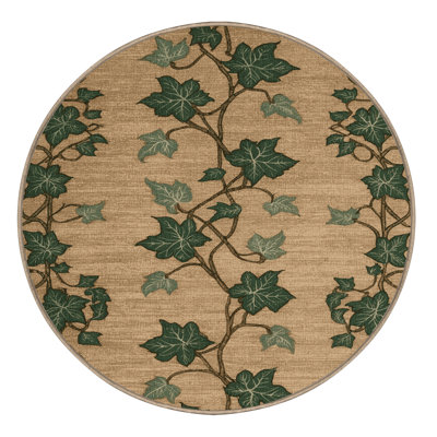 Tapis botanique beige lavable à la machine