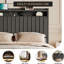 Grand cadre de lit flottant avec lumières DEL et tête de lit avec rangement, cadre de lit au style minimaliste moderne pour chambre à coucher / maison de vacances, silencieux et sans sommier, facile à assembler-287851783