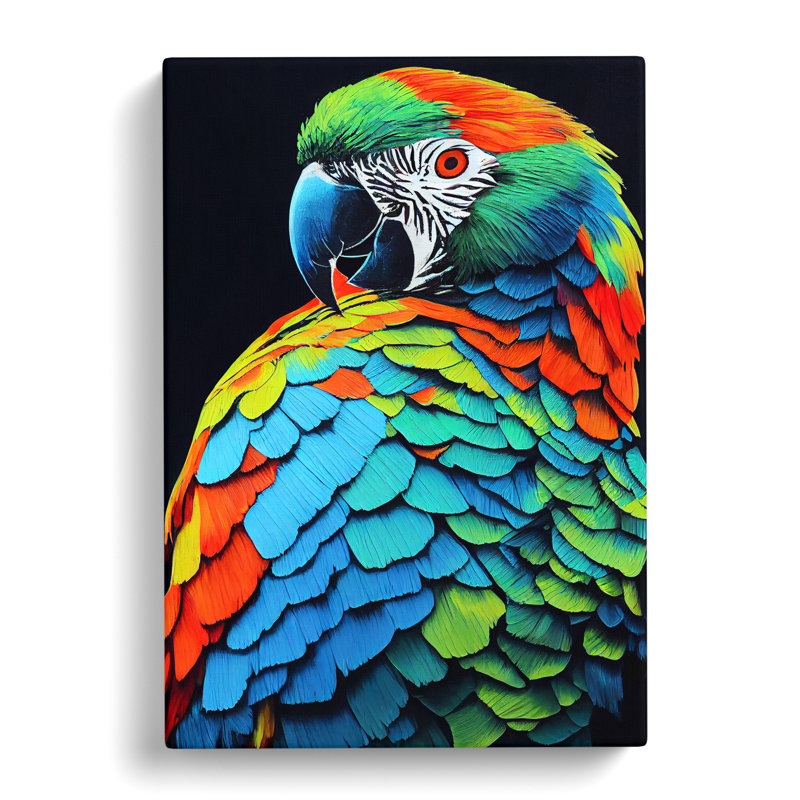 CAN-V0523-1756X Parrot Portrait Vol.1 1 Piece Wrapped Canvas Wall Art, 60cm H x 40cm W