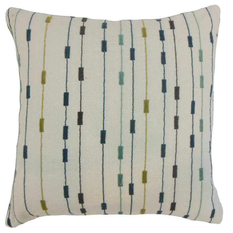 Housse de coussin Sweeney, 20 po x 20 po, Blanc cassé / Bleu