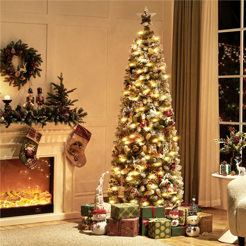 Arbre de Noël artificiel givré pré-éclairé, 6'