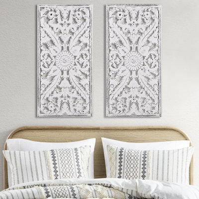 Bois vieilli 2, art mural - finition intérieure blanchie au lotus, garniture blanche délavée