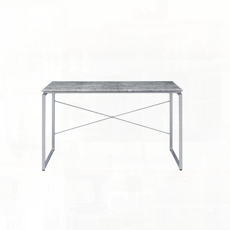 Bureau d'écriture avec placage en métal, Gris/argent