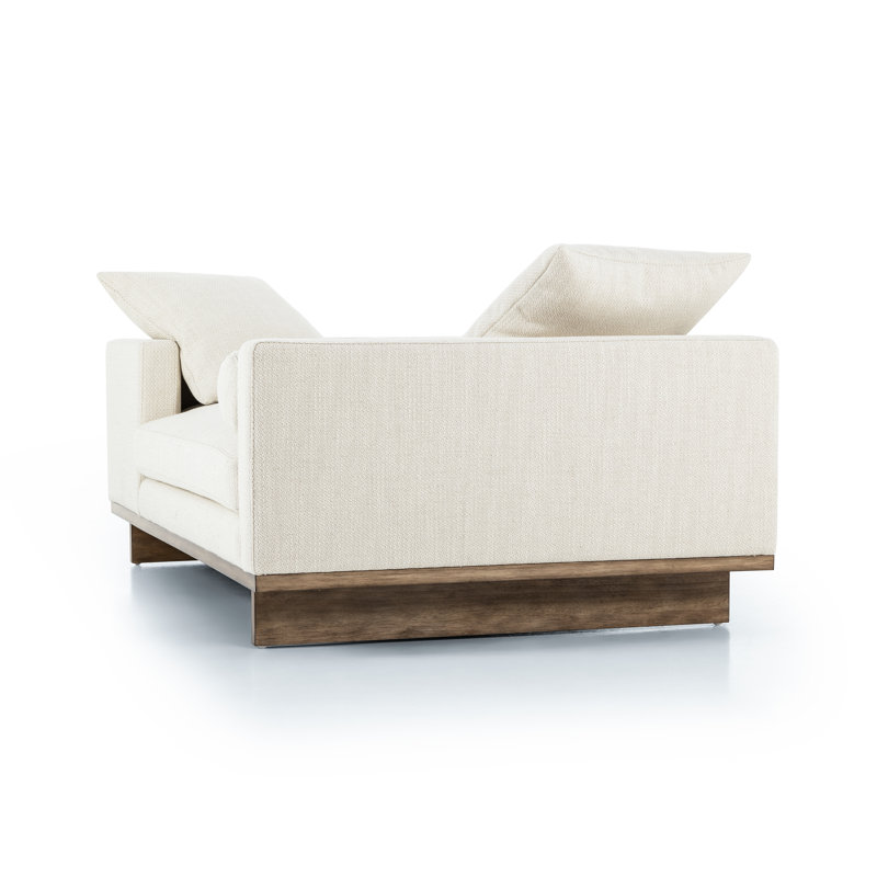 Everly Chaise Lounge, Ivory Polyester Blend