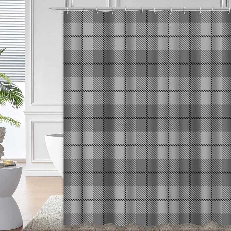 Rideau de douche Tartan, L 72 po x l 78 po
