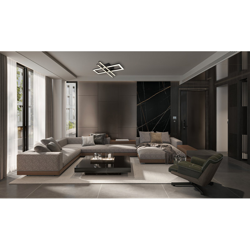 Deaken LED Flush Mount, Matt black