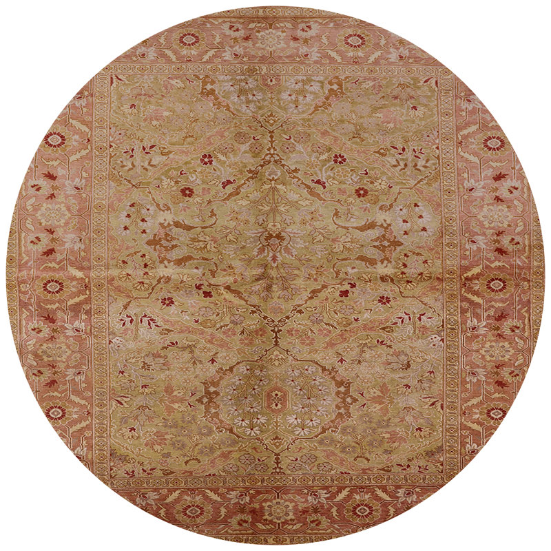Tapis oriental beige / rose Sighmar, Rond 4 pi