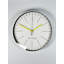Horloge murale élégante Elegant, 13,8 pouces de diamètre, blanc et jaune | Cadre 100% plastique, couvercle en verre véritable, épaisseur: 1,8 po | Décoration élégante pour le salon, la cuisine et le bureau, design accrocheur-105527808