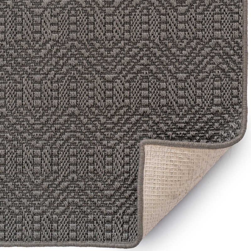 Almiro Jute/Sisal Geometric Indoor Rug, Rectangle 5' x 8'