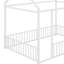 Structure de lit double, lit Montessori en métal avec clôture pour garçons, maisonnette pour enfants, sans lattes