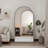 Iron Arch Retro Full Length Mirror With Supporting Feet, For Living Room, Bedroom (Silver)-1422972479