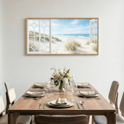 «Beach View», reproduction d'art sur toile encadrée, ensemble de 1,48 x 24 po