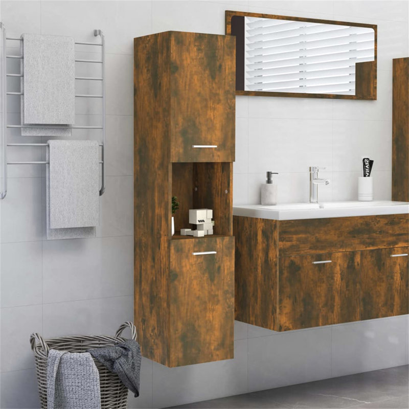 Saegertown Bathroom Cabinet, Dark Brown