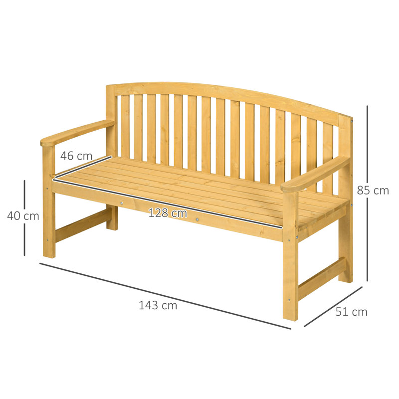 Boba Solid Wood Fir Outdoor Bench