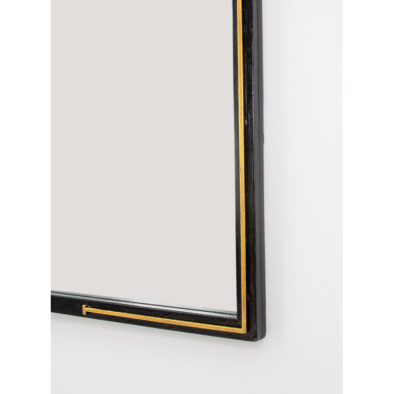 Tiffany Flat Metal Wall Mirror, Black Leaf/Gold Leaf
