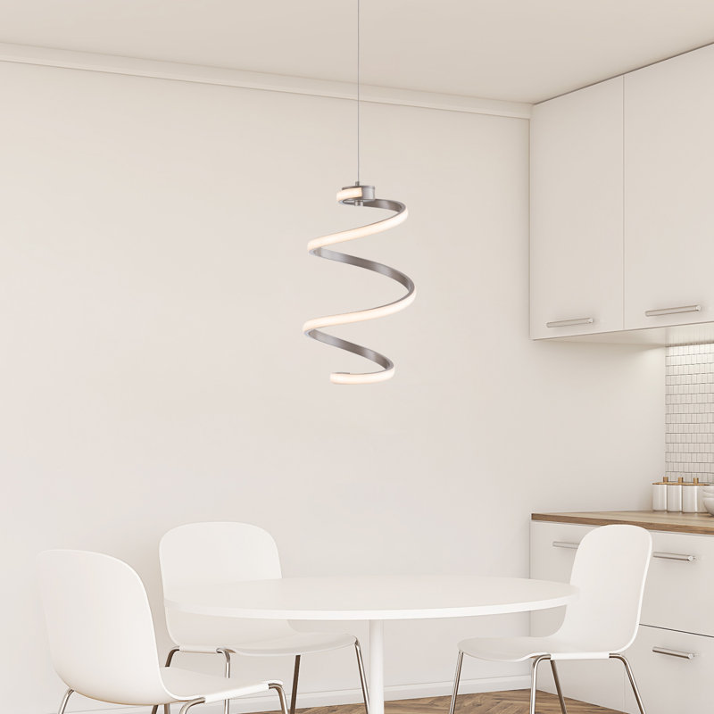 Lustre moderne intégré à DEL 12 watts, plafonnier incurvé contemporain à intensité variable