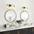 3-Lamp Black White Adjustable Glass Vanity Light
