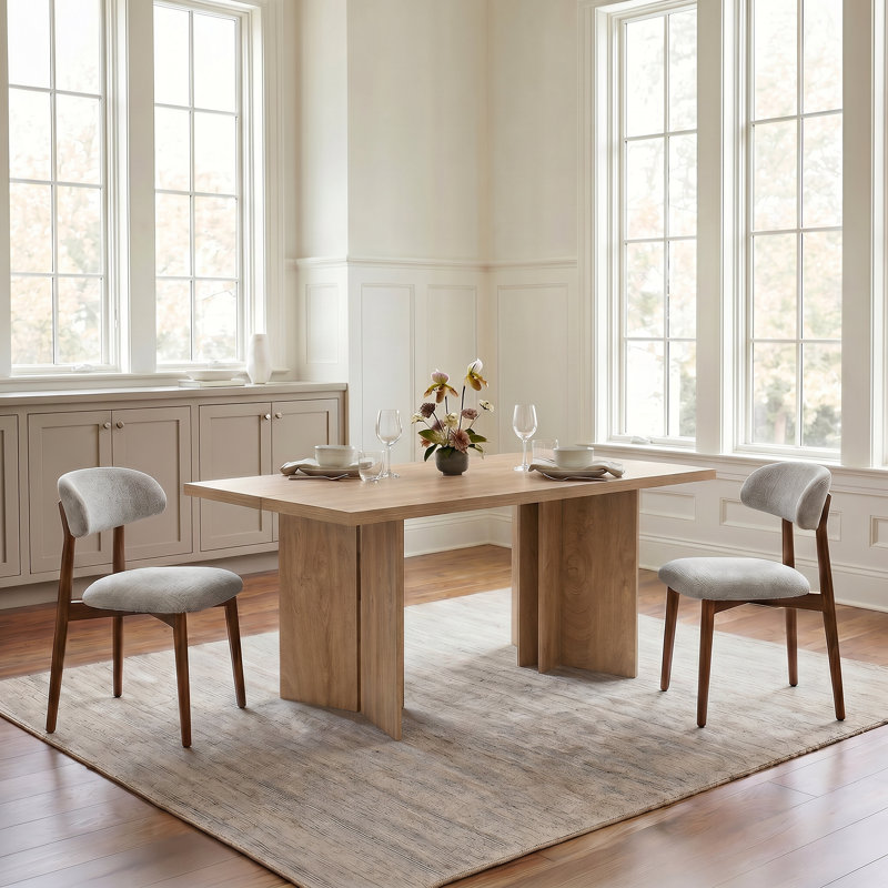 Table de salle à manger Amiliana, 7 pièces : table, 6 chaises, Noir/vert, H 29,53 po x l 70,87 po x P 31,5 po
