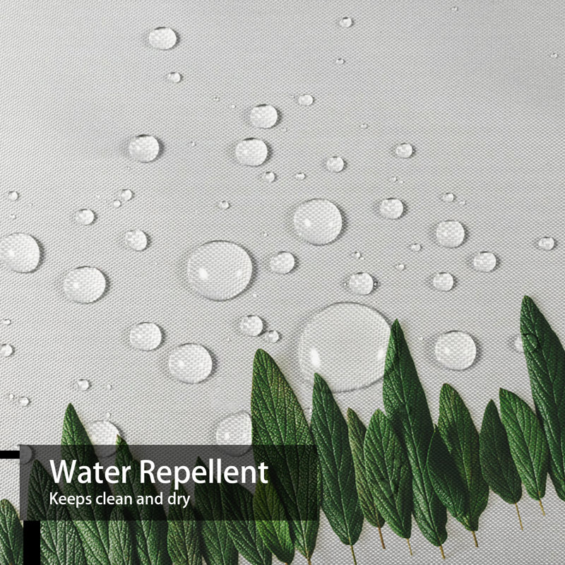 Green Leaves Minimal Nature Flat Shower Curtain with 12 Hooks, L 72 po x l 78 po