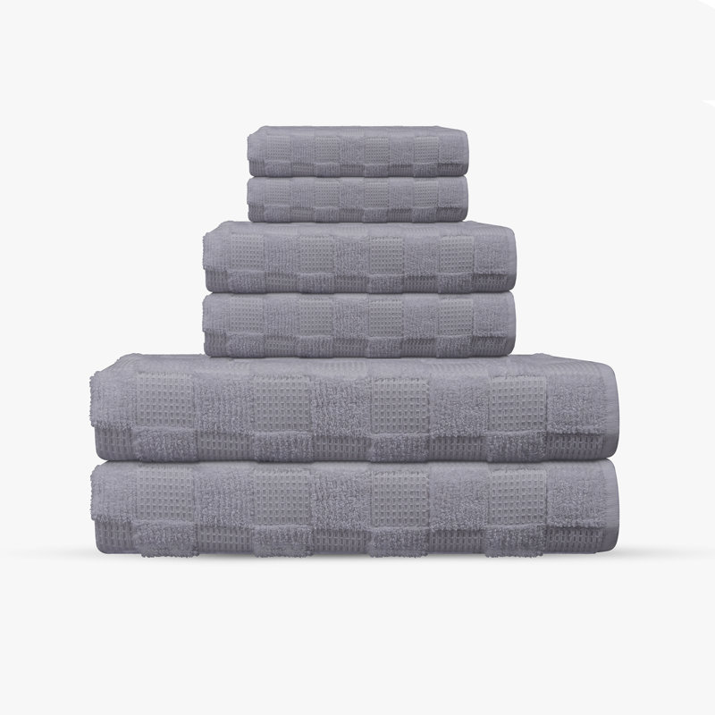 Taylorlynn 6 pcs Turkish Towels Set, Silver