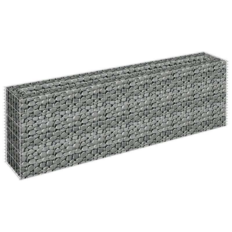 Gabion raised bed galvanized steel 180 x 50 x 100cm, 60cm H x 180cm W x 30cm D